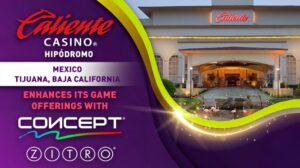 Caliente Casino Hipódromo de Tijuana estrena la línea de gabinetes Concept de Zitro
