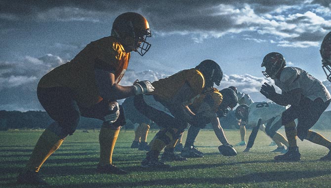 Running toward the endzone