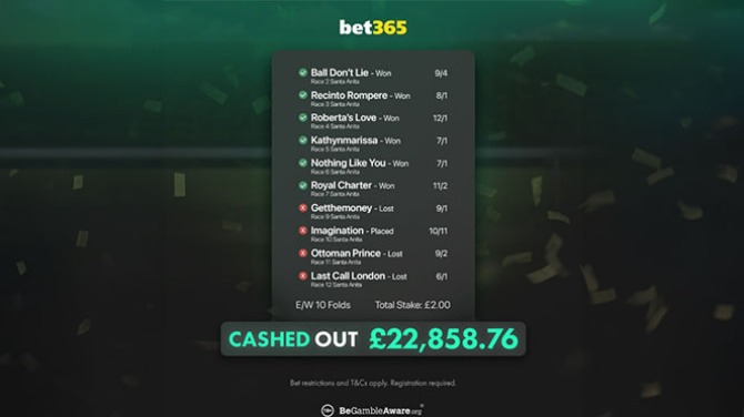 Frankie Dettori rides to victory at Santa Anita, big cashouts cost bet365