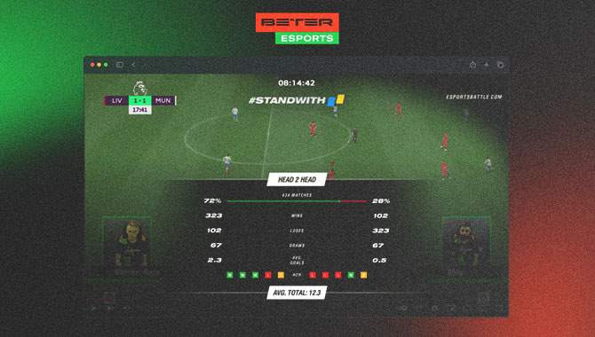 In-play statistics widget added to BETER efootball live streams