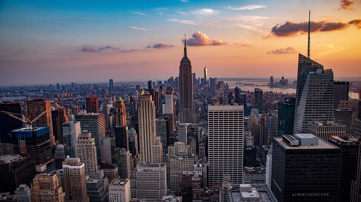 Downtown New York Empire State Building Sunset