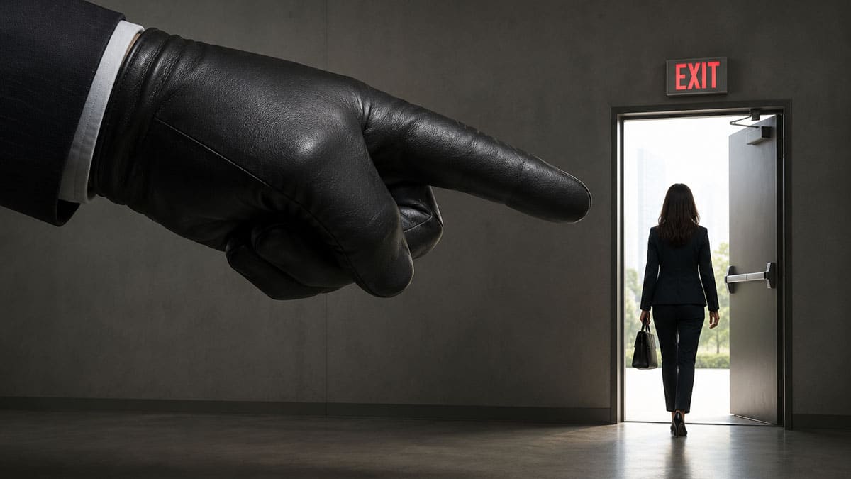 Giant Hand Exit Door Pointing Out