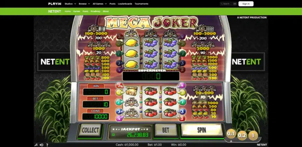 NetEnt Mega Joker in demo mode