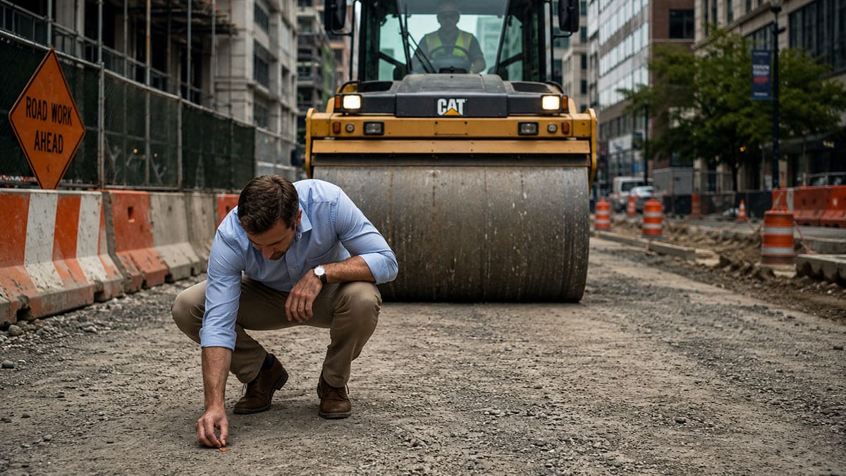 Picking Up Pennies in Front of a Steamroller