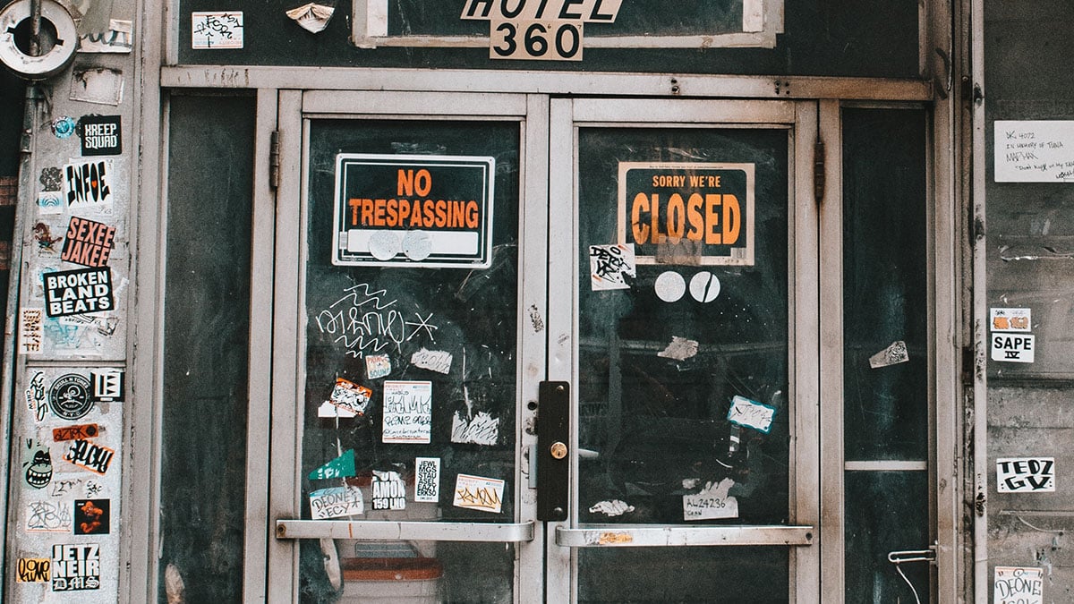 No Trespassing Closed Sign